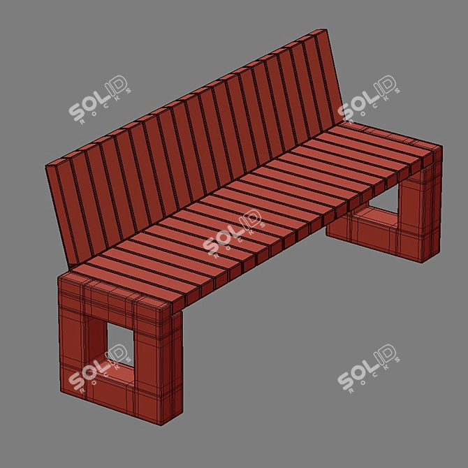 Arena Park Bench Set 3D model image 5