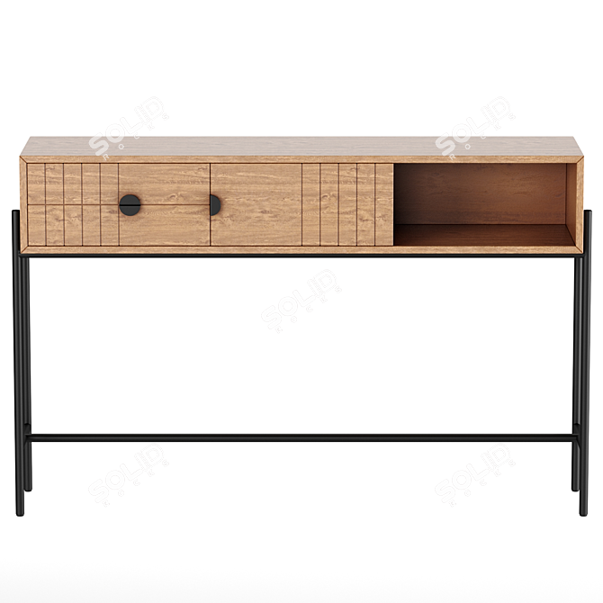 Clara Oak Console - Stylish and Compact 3D model image 2