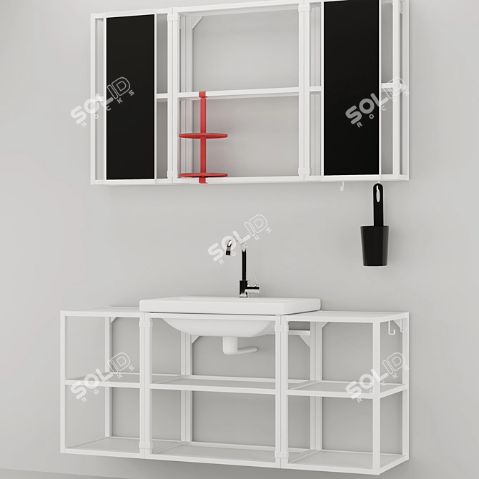 Title: Modern Bathroom Furniture Set 3D model image 3