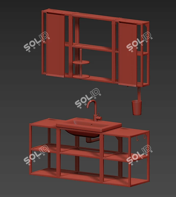 Title: Modern Bathroom Furniture Set 3D model image 4