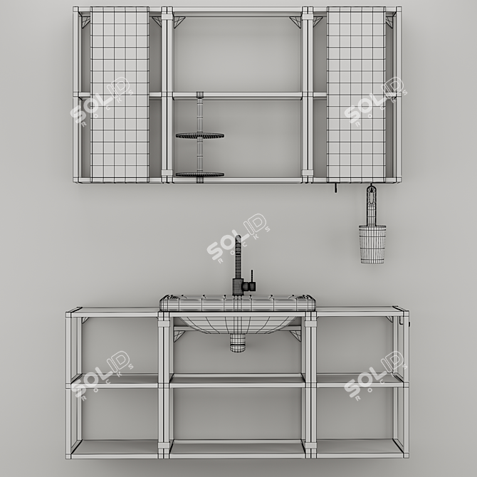 Title: Modern Bathroom Furniture Set 3D model image 5