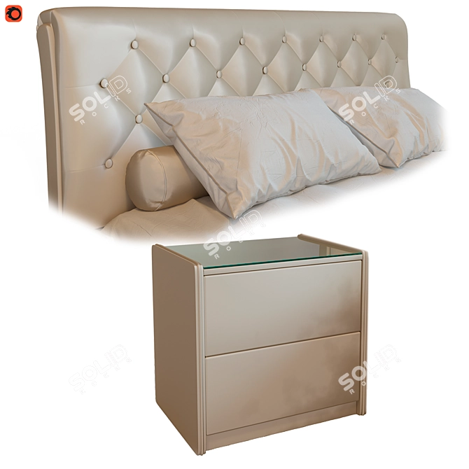 Elba Mebel Helma Bed with TM-250 Nightstands 3D model image 7