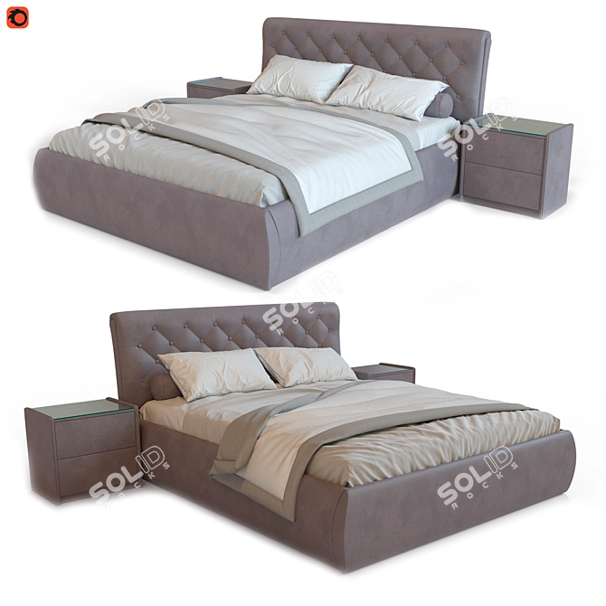 Elba Mebel Helma Bed with TM-250 Nightstands 3D model image 8