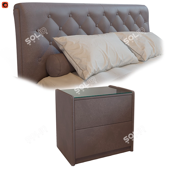 Elba Mebel Helma Bed with TM-250 Nightstands 3D model image 9