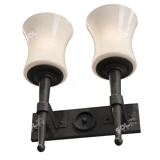 2-Lamp Wall Light: Stylish and Modern 3D model image 3