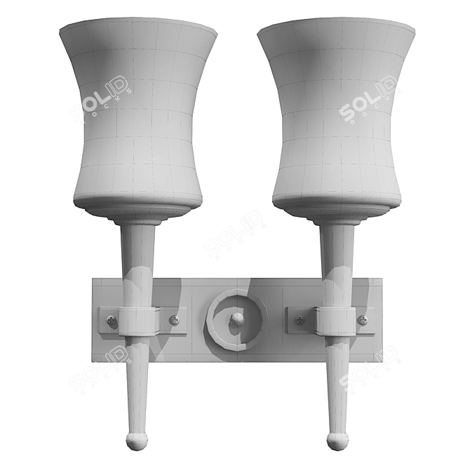 2-Lamp Wall Light: Stylish and Modern 3D model image 6