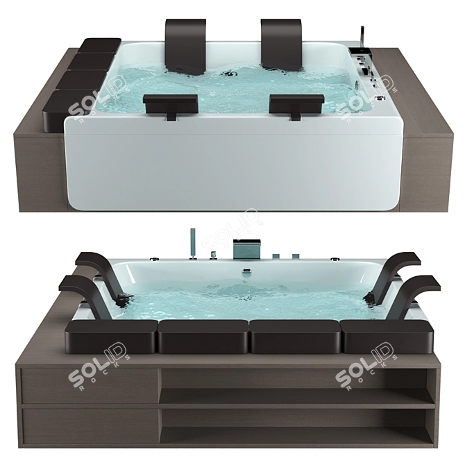 BluBleu Hi-design Thais-Art Whirlpool Bathtub 3D model image 1