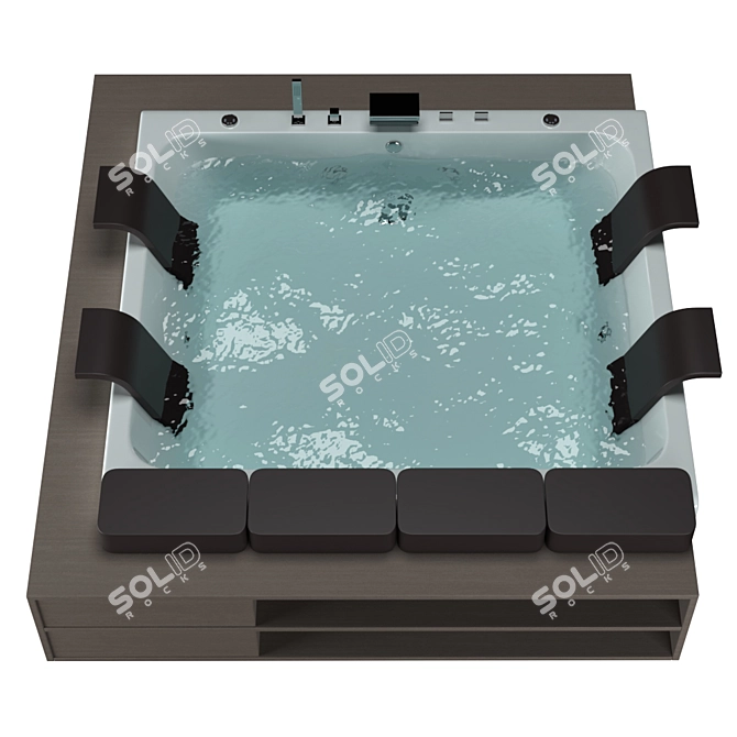 BluBleu Hi-design Thais-Art Whirlpool Bathtub 3D model image 4