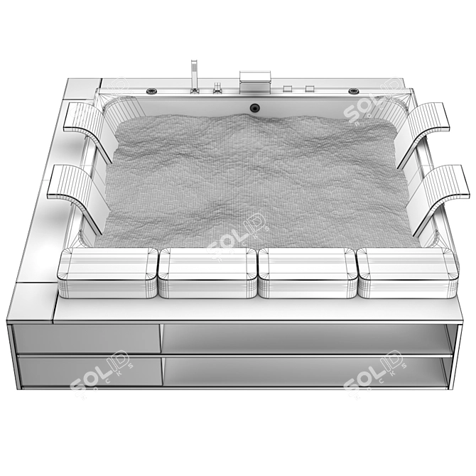 BluBleu Hi-design Thais-Art Whirlpool Bathtub 3D model image 6