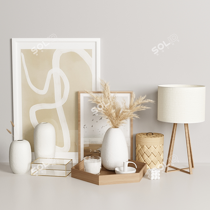 Elegant Home Decor Set 3D model image 1