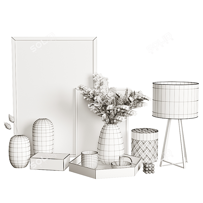 Elegant Home Decor Set 3D model image 4