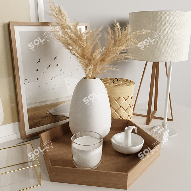 Elegant Home Decor Set 3D model image 6