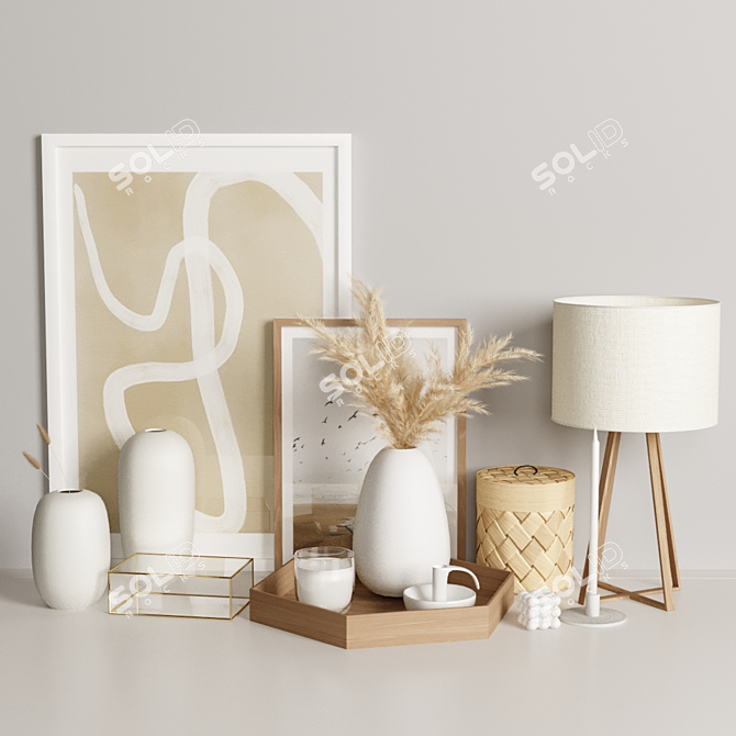 Elegant Home Decor Set 3D model image 7