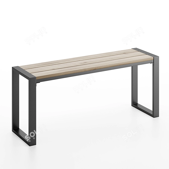 Sleek Gastro Metal Bench 3D model image 1