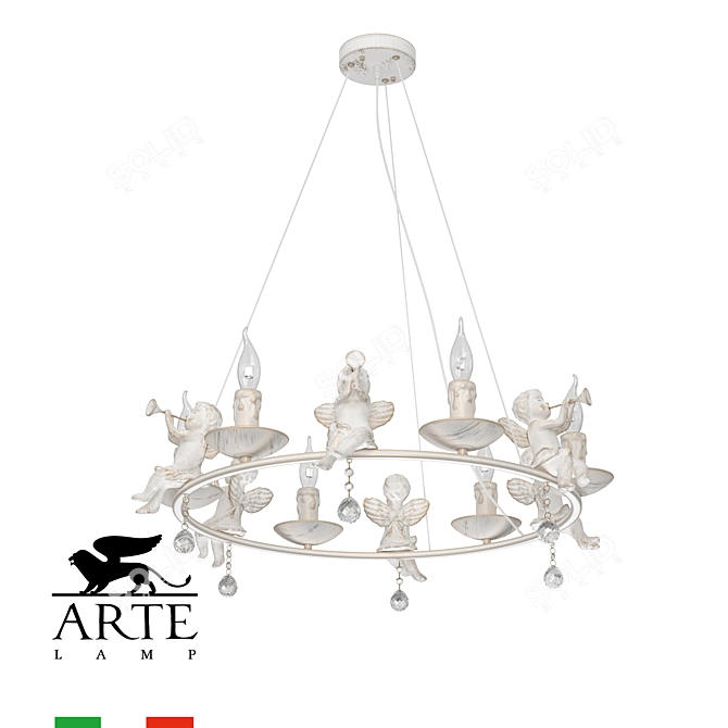 ARTE Amur White-Gold Chandelier 3D model image 1
