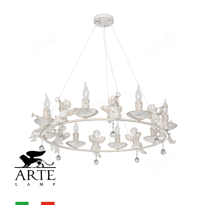 ARTE Amur White-Gold Chandelier 3D model image 4