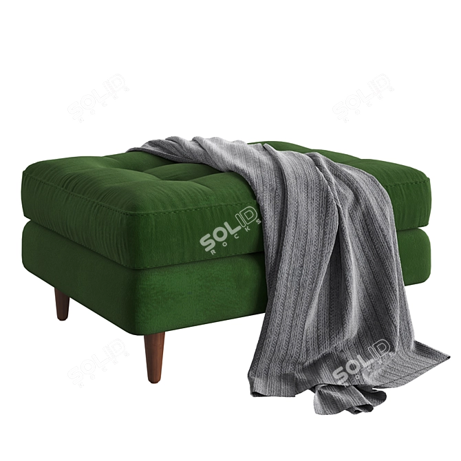 Luxurious Velvet Ottoman: Sven 3D model image 1