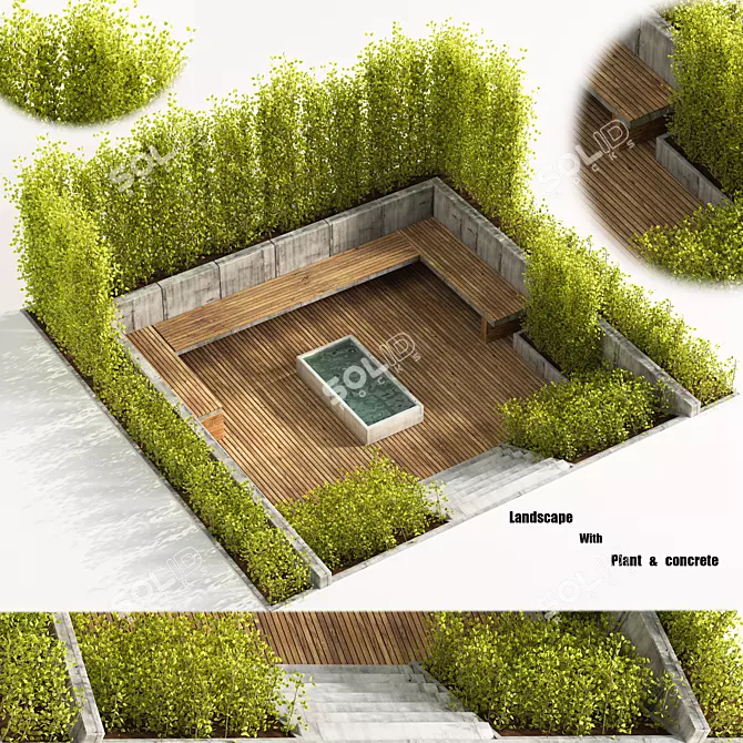 Outdoor Oasis: Backyard and Landscape 3D model image 1