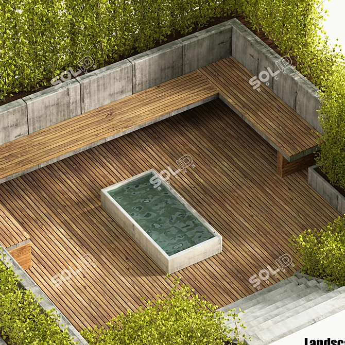 Outdoor Oasis: Backyard and Landscape 3D model image 4