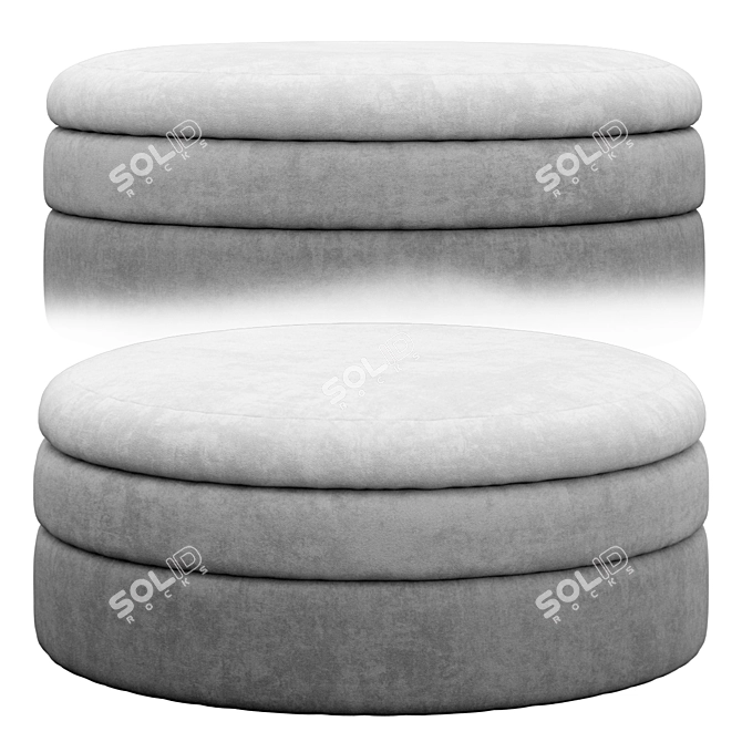 Cozy Pond Pouf: Scandinavian Elegance 3D model image 2