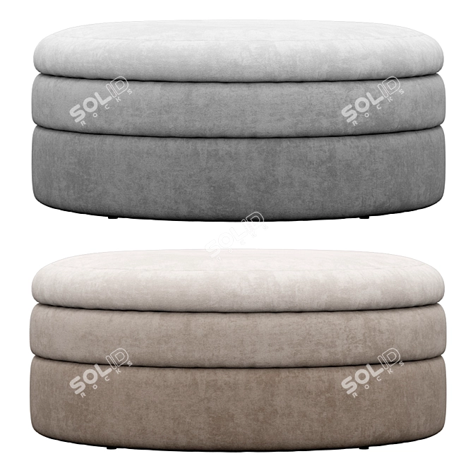 Cozy Pond Pouf: Scandinavian Elegance 3D model image 3