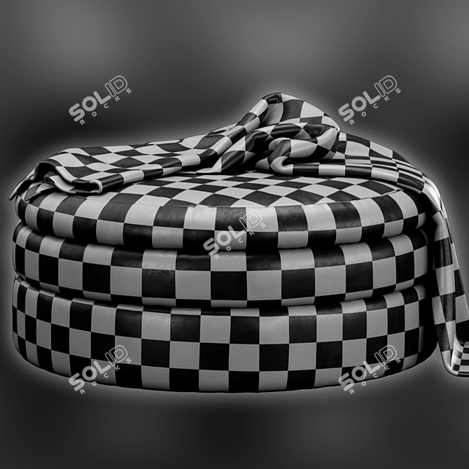 Cozy Pond Pouf: Scandinavian Elegance 3D model image 6