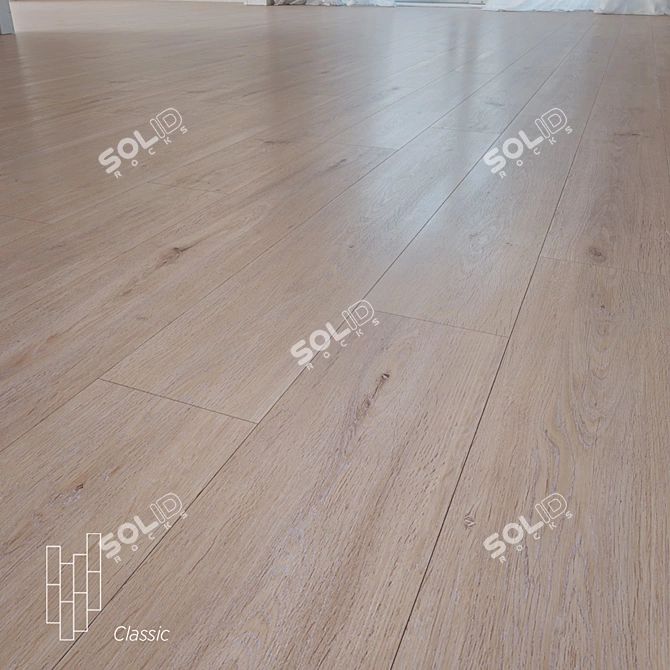 Hayfield Oak Parquet Flooring: High Quality, Textured, Multiple Formats 3D model image 1