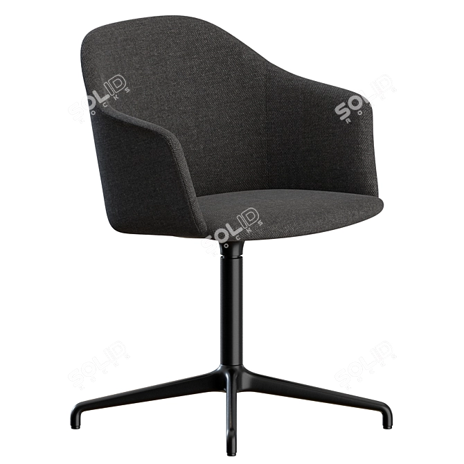 Sleek and Stylish HW40 Armchair 3D model image 2