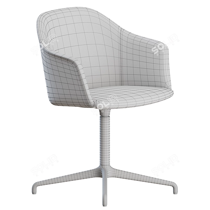 Sleek and Stylish HW40 Armchair 3D model image 5