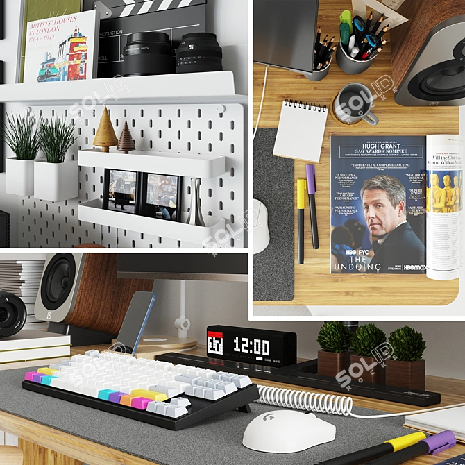 Title: IKEA Workplace Set with Decor & Tech 3D model image 3