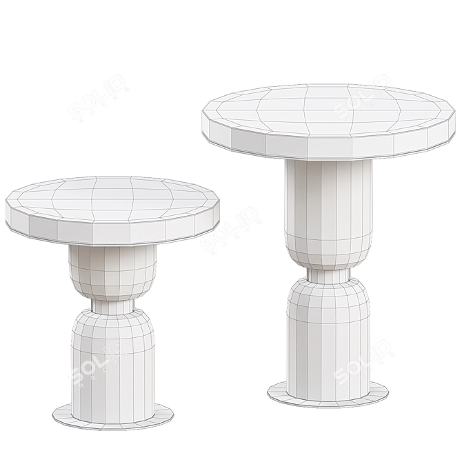 Dolomiti Modern Side & Coffee Table 3D model image 2