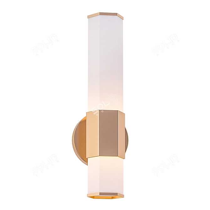 Modern Hexagon Bath Sconce 3D model image 1