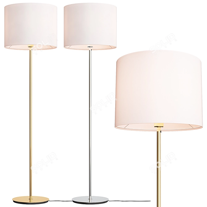 Modern Floor Lamp White/Nickel - Ringsta/Skaftet 3D model image 1