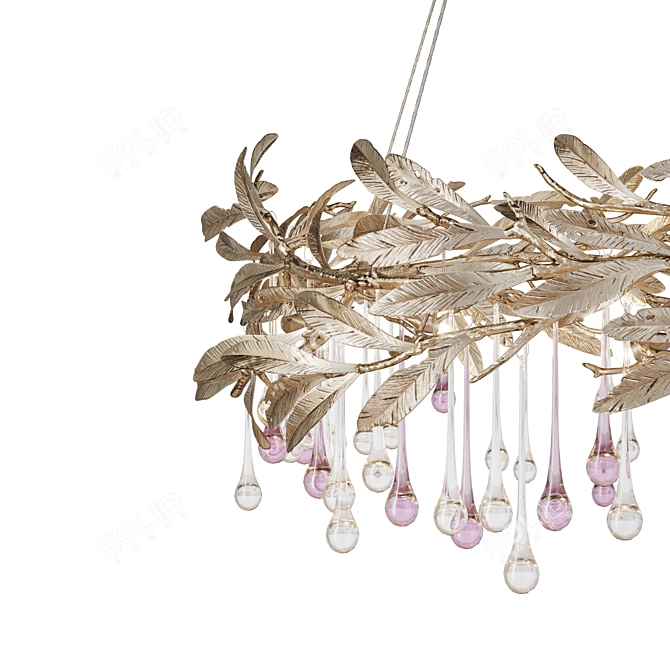 Droplet and Leaf Chandelier 3D model image 2