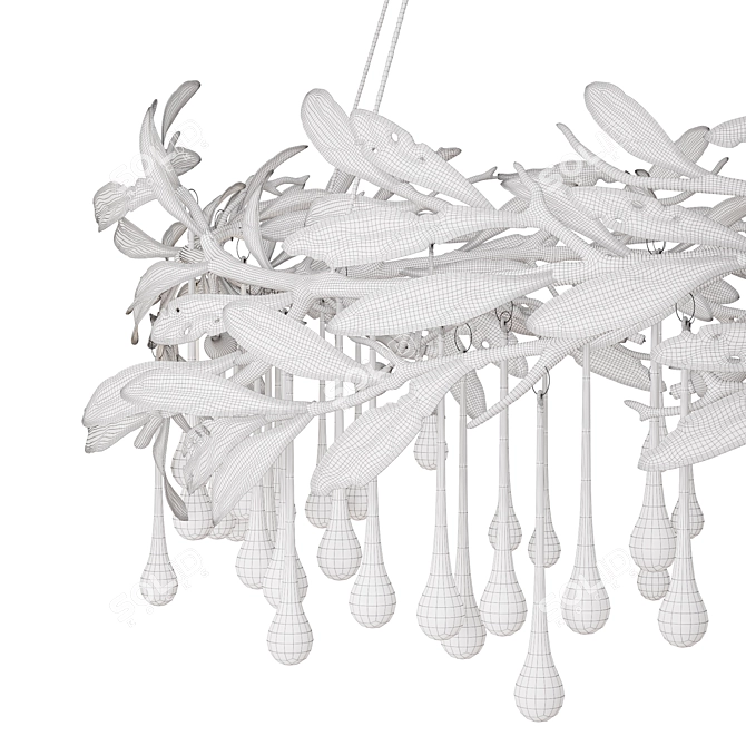 Droplet and Leaf Chandelier 3D model image 7