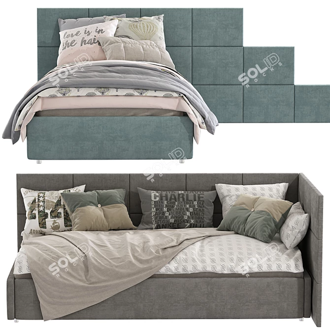 Modern Sofa Bed: 6 Color Options 3D model image 3