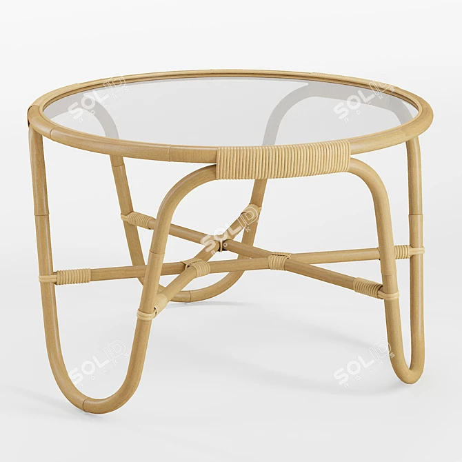 Charlottenborg Rattan Coffee Table 3D model image 1