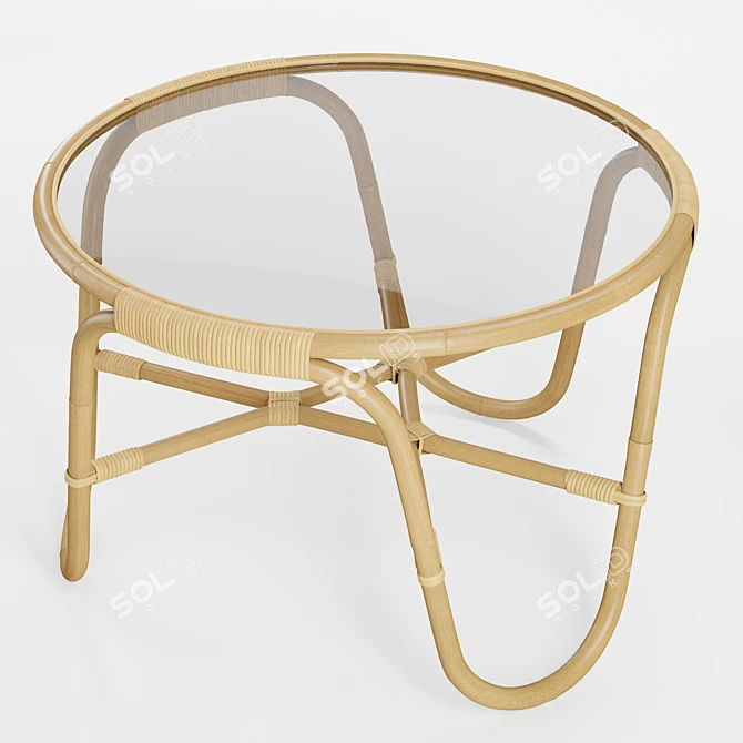 Charlottenborg Rattan Coffee Table 3D model image 3