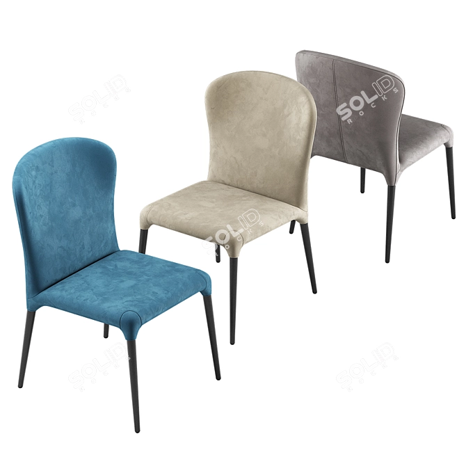 Sleek Clay Table & Monti Chair Set 3D model image 3