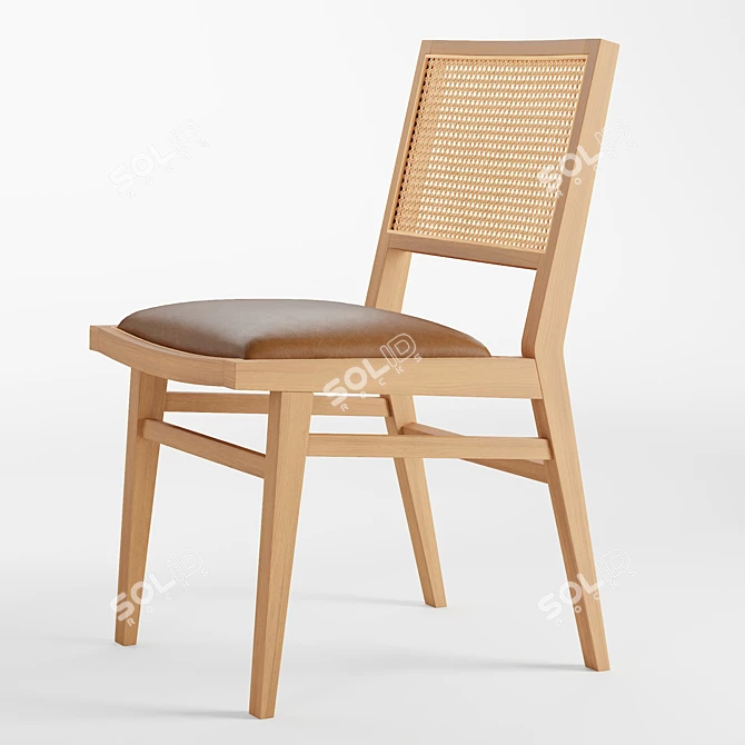 Elegant Fusion: Dunne Caned Chair 3D model image 3
