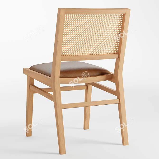 Elegant Fusion: Dunne Caned Chair 3D model image 4