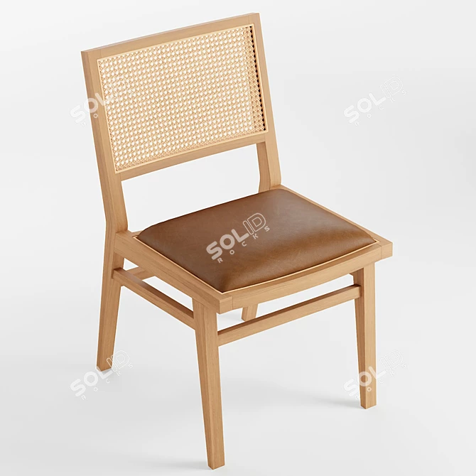Elegant Fusion: Dunne Caned Chair 3D model image 5