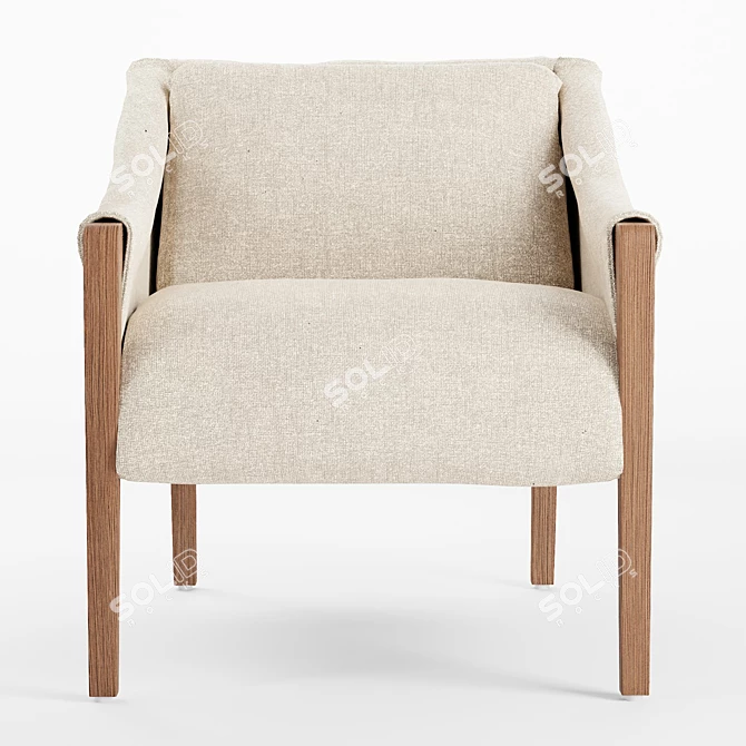 Slub Weave Kallan Chair 3D model image 4