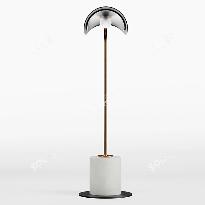 Industrial Chic Steel & Stone Table Lamp 3D model image 4