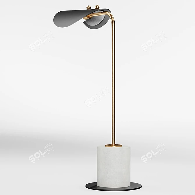 Industrial Chic Steel & Stone Table Lamp 3D model image 5