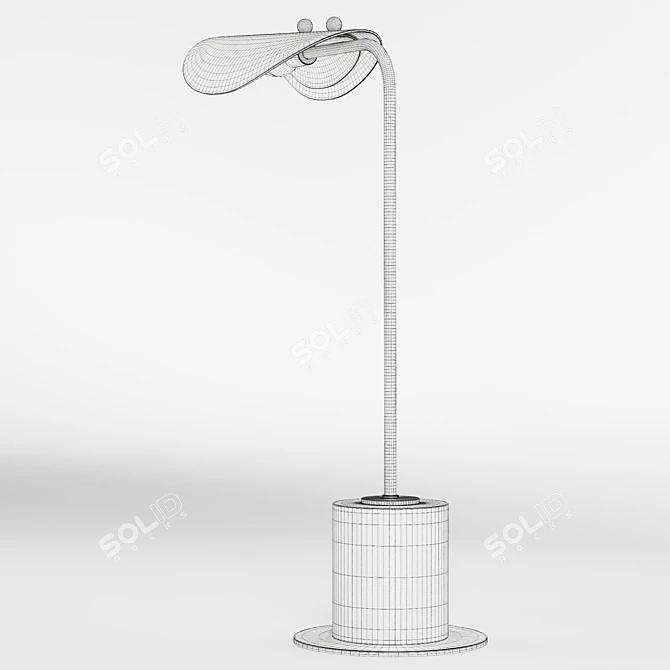 Industrial Chic Steel & Stone Table Lamp 3D model image 6
