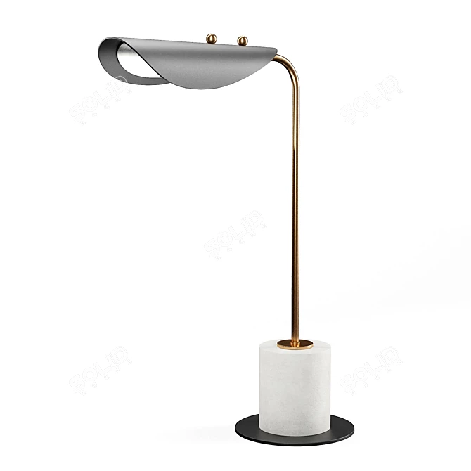 Industrial Chic Steel & Stone Table Lamp 3D model image 7