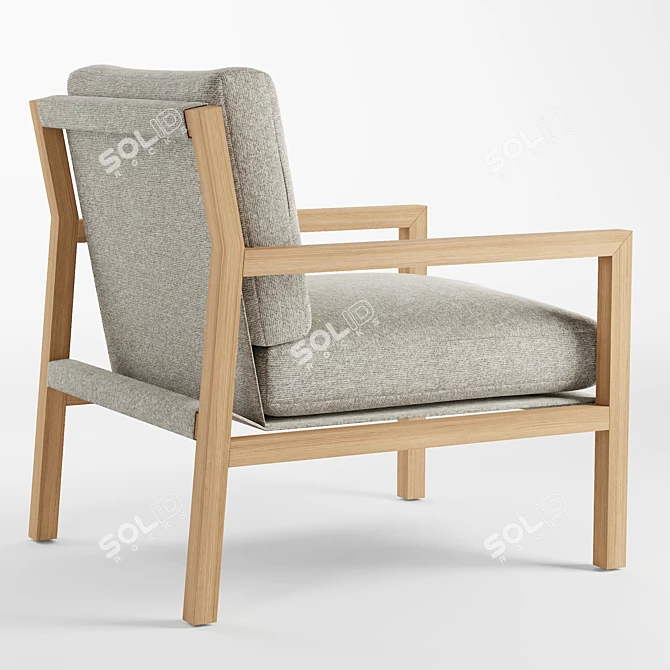 Sleek Ash Wood Lucy Chair 3D model image 2