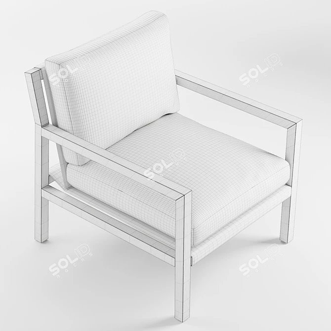 Sleek Ash Wood Lucy Chair 3D model image 6