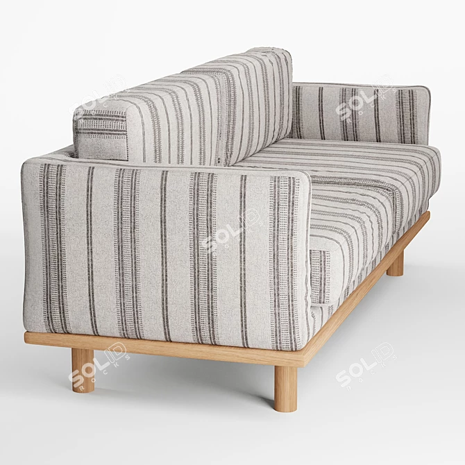 Quinn Striped Sofa: Boho-Classic Elegance 3D model image 3